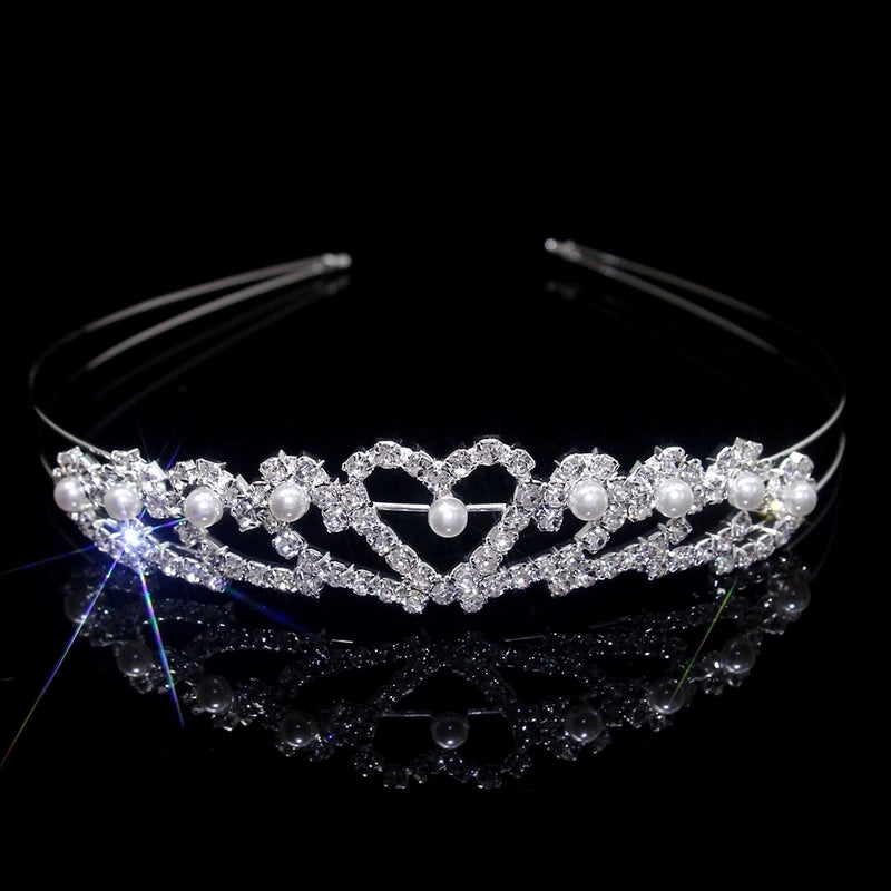 Women’s Elegant Glam Bridal Crown Metal Plating Inlay Artificial Pearls Rhinestones Crown