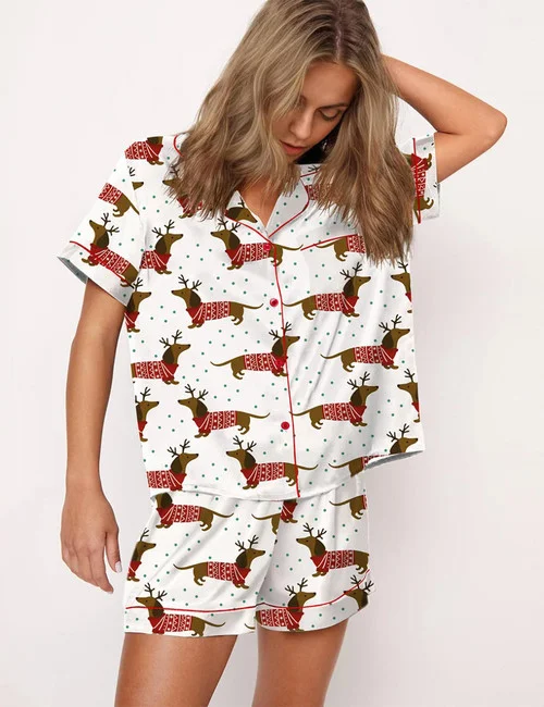 Christmas Sweater Dachshund Pajama Set