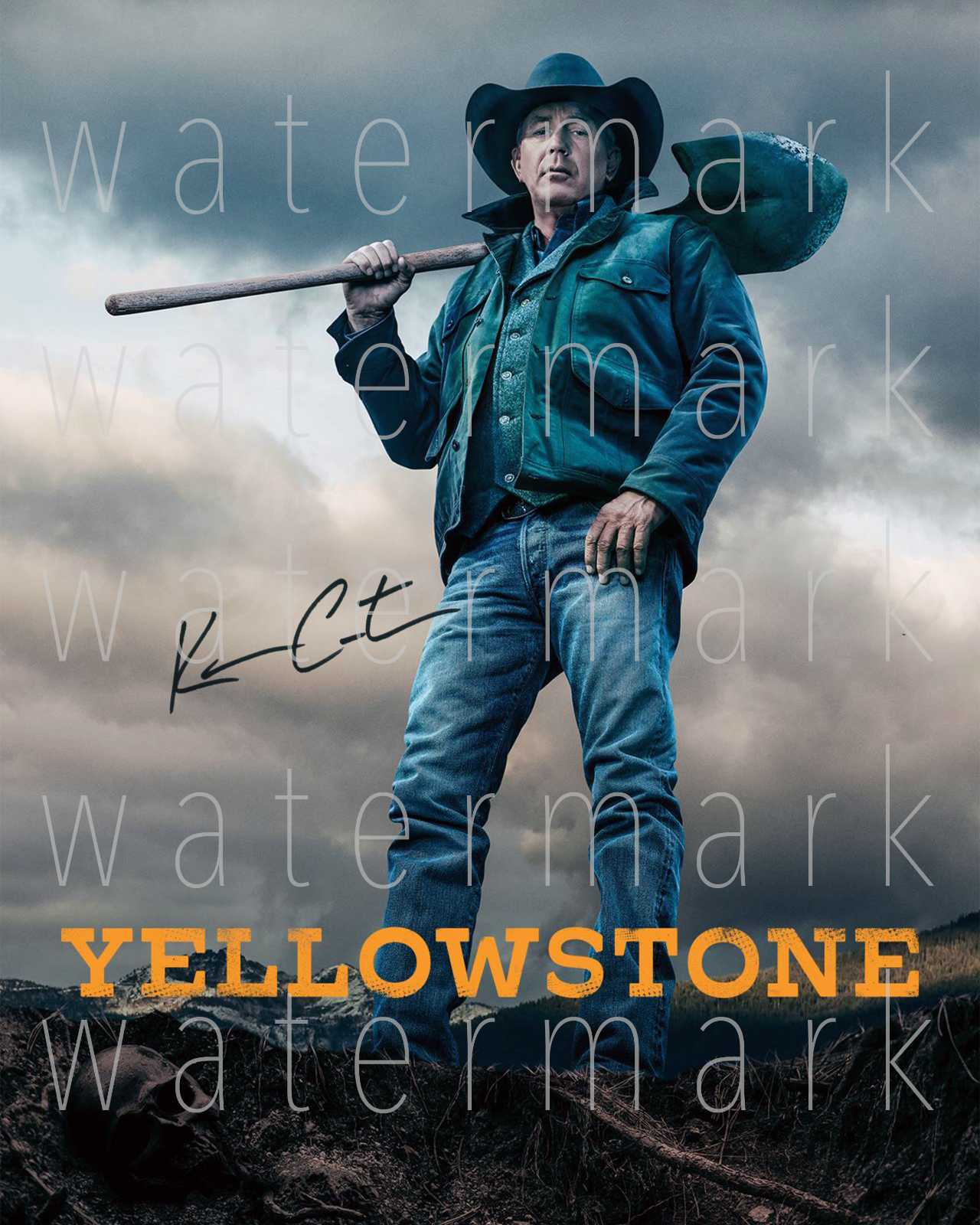 Yellowstone signed Kevin Costner 8X10 print Photo Poster painting picture poster autograph RP