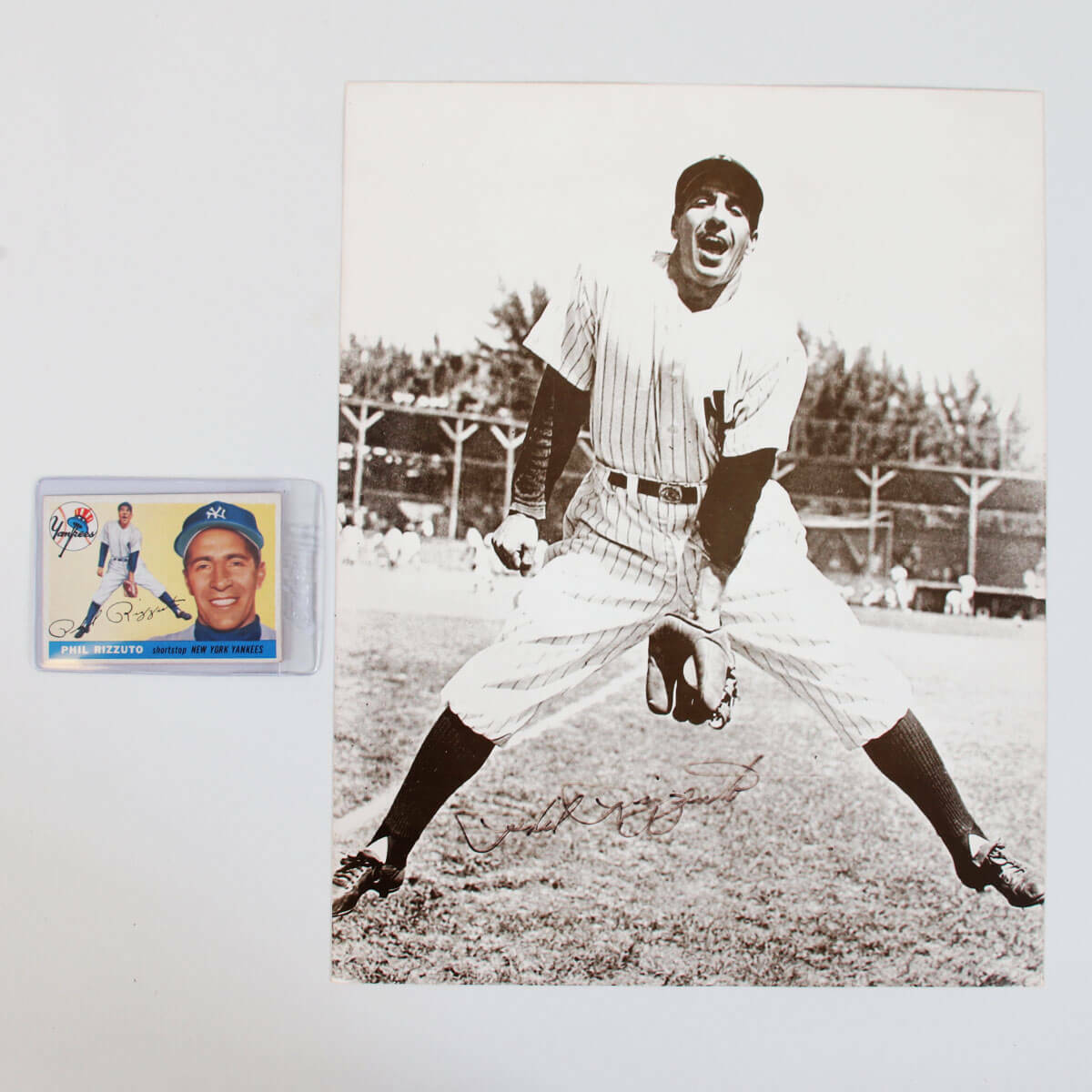 1955 Topps - Phil Rizzuto Card #189 & Signed Photo Poster painting 11x14 Yankees - COA