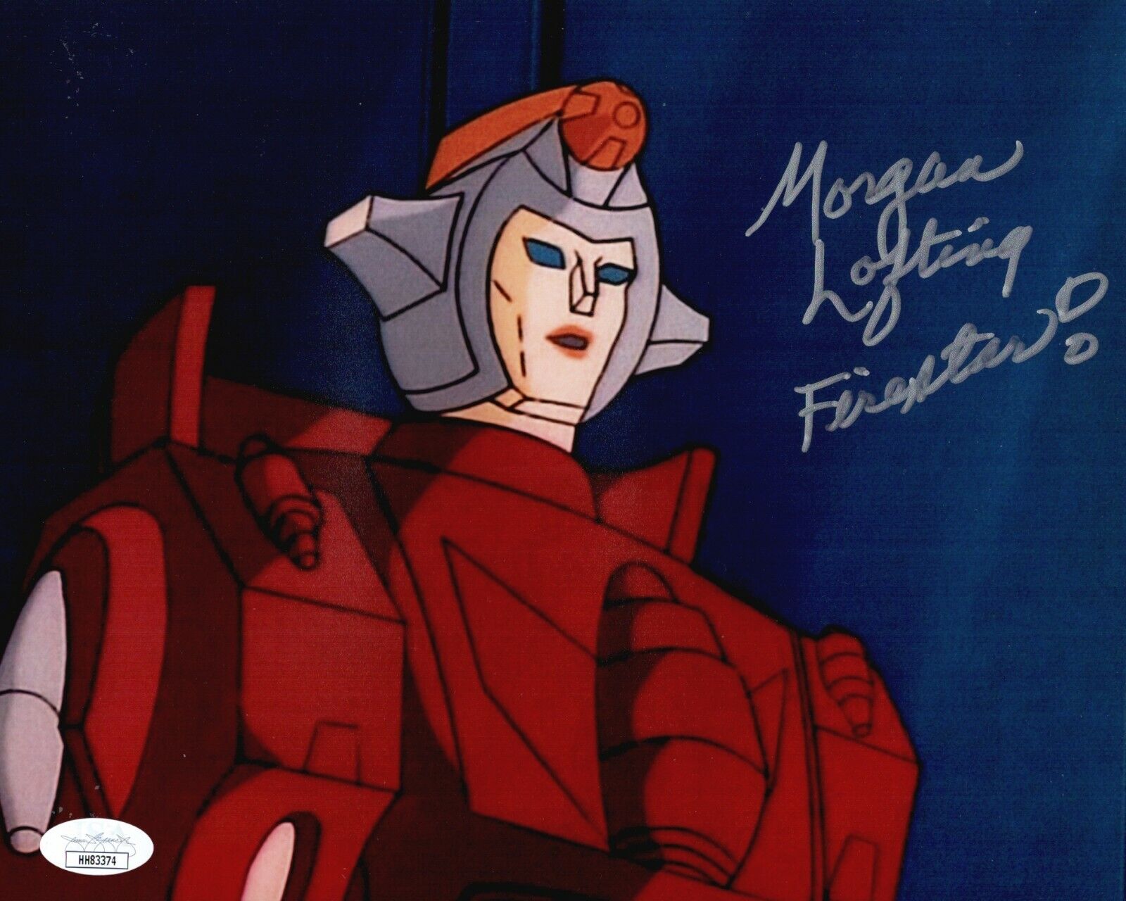 MORGAN LOFTING Signed Firestar TRANSFORMERS 8x10 Photo Poster painting Autograph JSA COA Cert