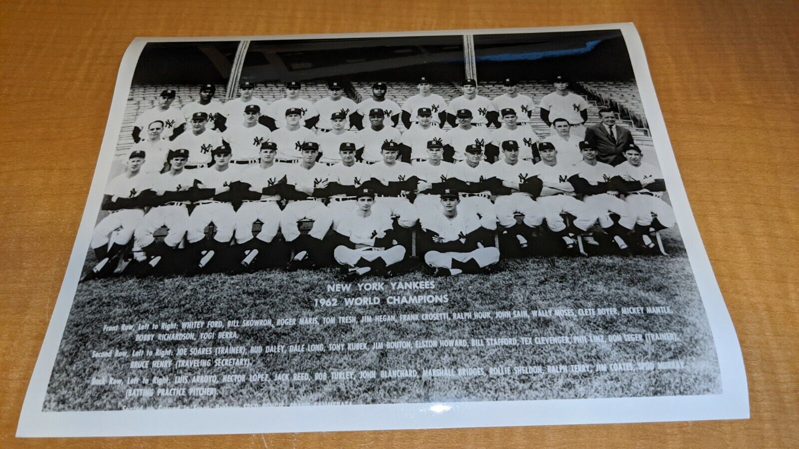 1962 World Champions New York Yankees Team Photo Poster painting Mickey Mantle