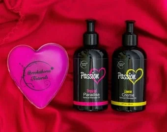pornhint Pornhint Gift for Him | Sensual Massage Oils and Warming Heart-Shaped Massager | Perfect Gift for Intimate Moments | Body Oils for Romantic Massage