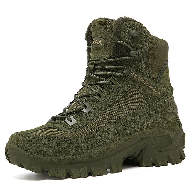 Men's Work Combat Boots Waterproof Non-Slip Warm Army Boots Work Boots (Thickened Version & Insulated Version)