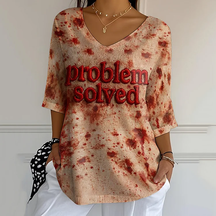 Vintage Retro Blood Stain Bubble Wrinkled Art T-shirt