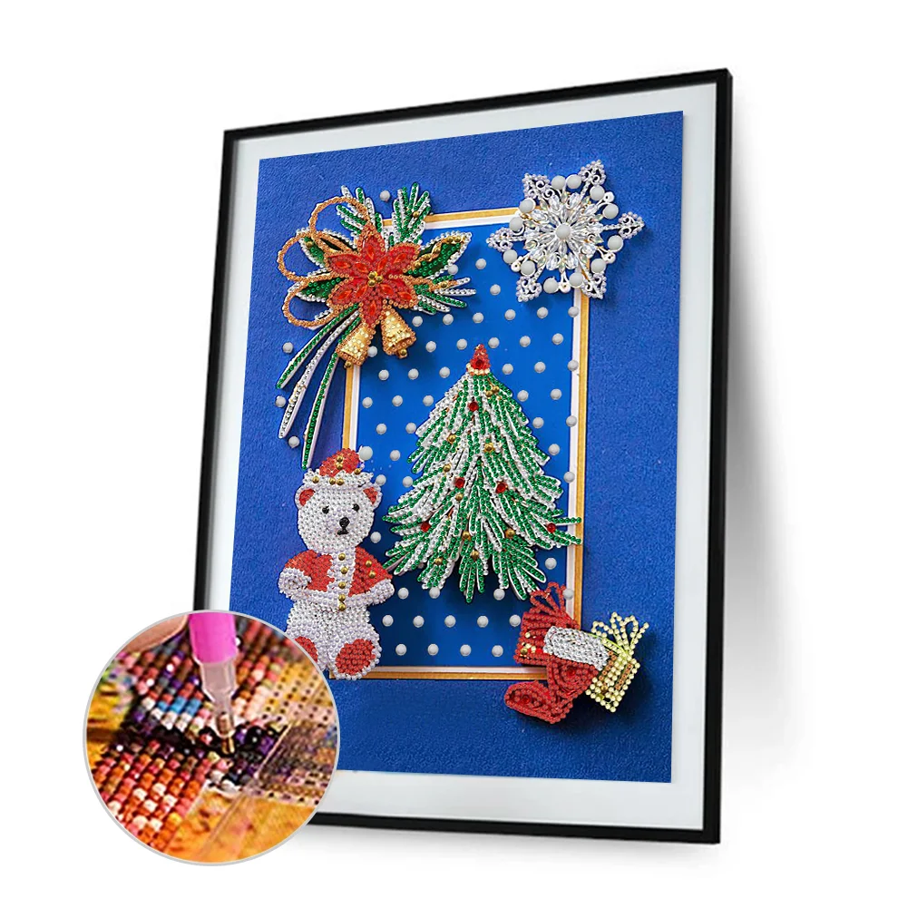 Diamond Painting - Special Shaped Drill - Christmas Flower(30*40cm)