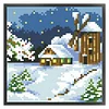 Winter-9CT Stamped Cross Stitch Bead Embroidery 17*17cm