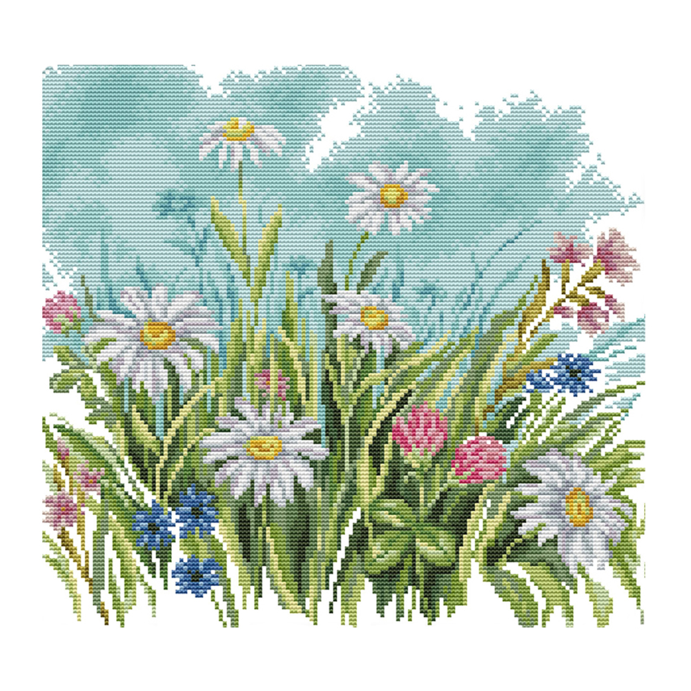 

Flower - 14CT Stamped Cross Stitch - 36*35CM, 501 Original