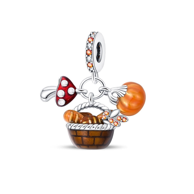 925 Silver Plated DIY Ornament Accessories Bracelet Autumn Thanksgiving Maple Leaf Owl Charm Beads New