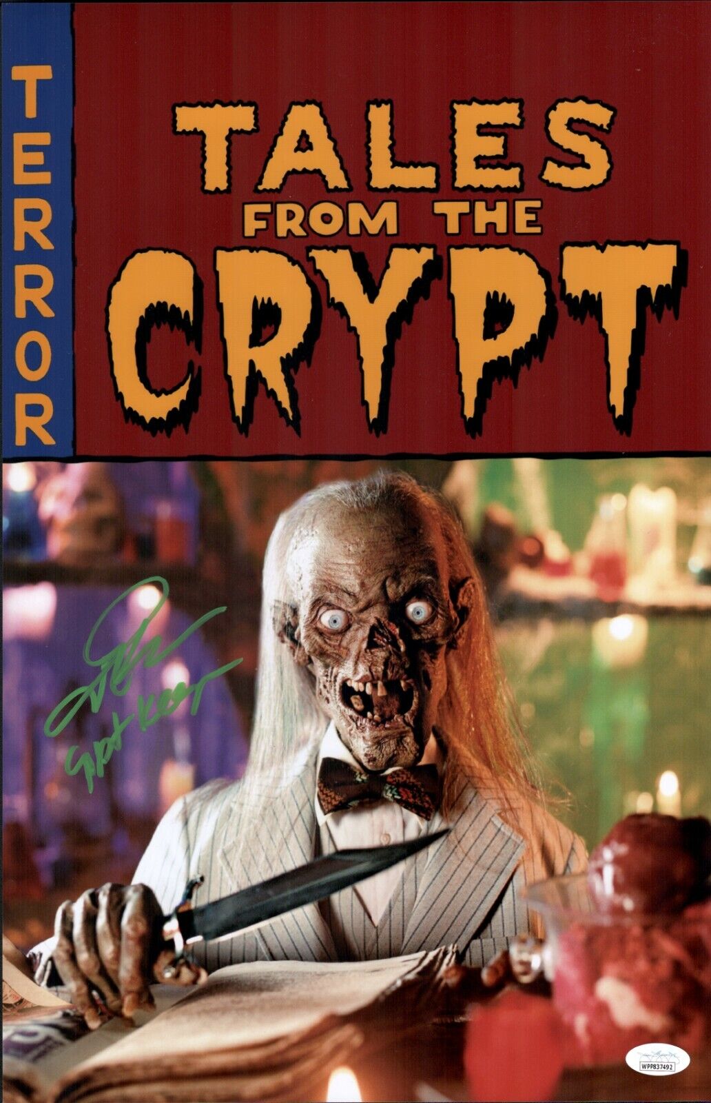 JOHN KASSIR Signed TALES FROM CRYPT Keeper 11x17 Photo Poster painting Autograph JSA COA WP Cert