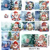 12Pcs Christmas Santa Claus Special Shape Diamond Panting Greeting Card