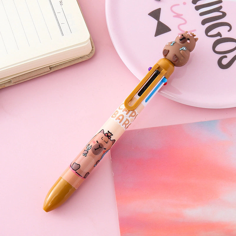 1 Piece Capybara Learning Daily Plastic Soft Glue Cute Ballpoint Pen