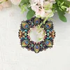 (US Local) DIY Flowers Hanging Mirror Diamond Art Kits Wall Door Decoration