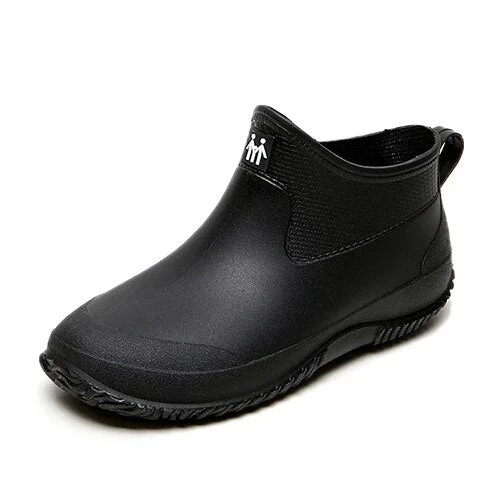 Rain Boots Women's Rubber Anti-skid Colorful Unisex Ankle Boots Lightweight Slip On Boots Shoes 2020 Water-proof Drop Shipping