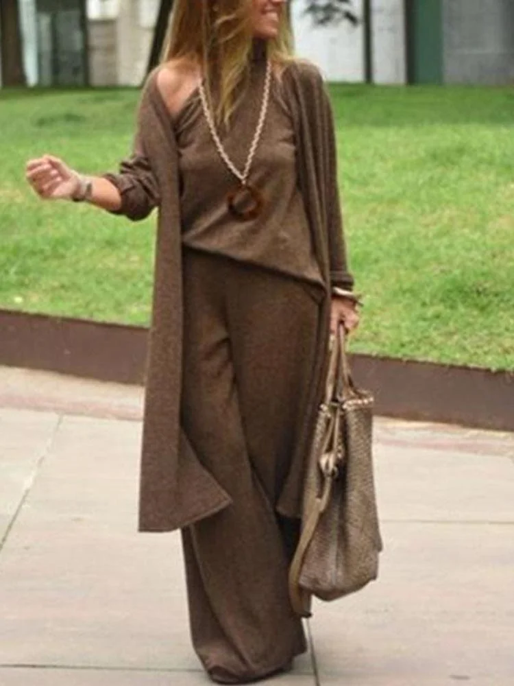 Casual Fashion Long Three-Piece Set