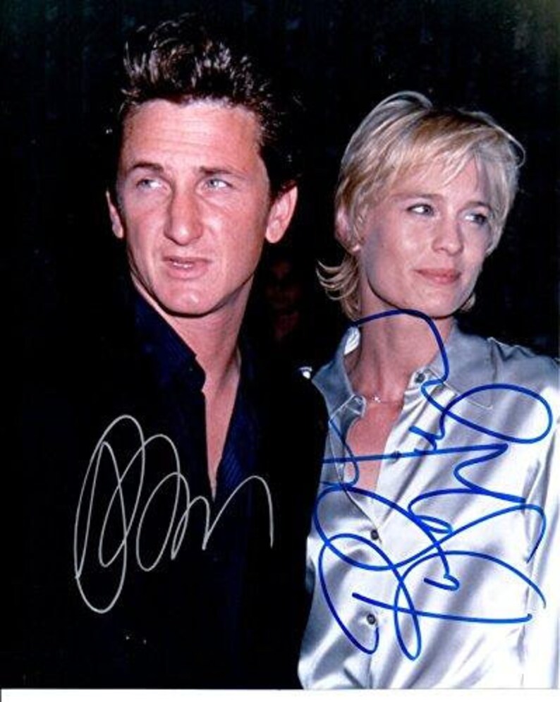 Sean Penn & Robin Wright-Penn Signed Autographed Glossy 8x10 Photo Poster painting