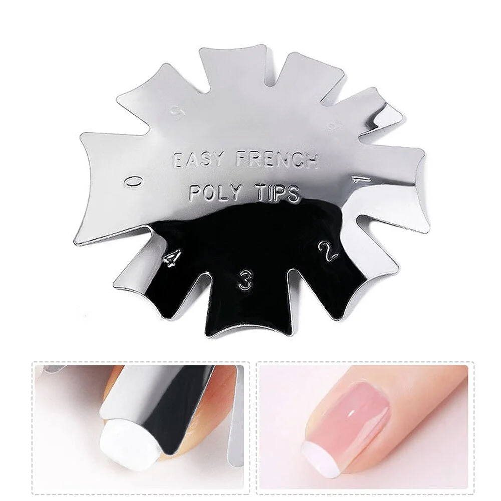 Pro 9 Sizes Easy French Smile Cut V Line almond Shape Tips Manicure Edge Trimmer Nail Cutter Acrylic Pink White French Nails-Nail Inspo