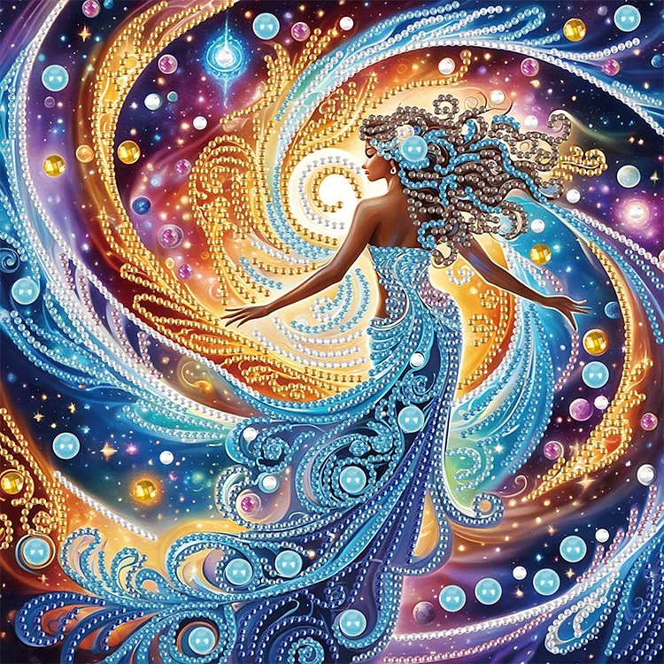 【HUGE 65% OFF SALE】5D DIY Partial Special Shaped Drill Diamond Painting Beautiful Skirt Girl30x30cm