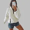 Lapel zipper pocket long-sleeved blouse plush jacket