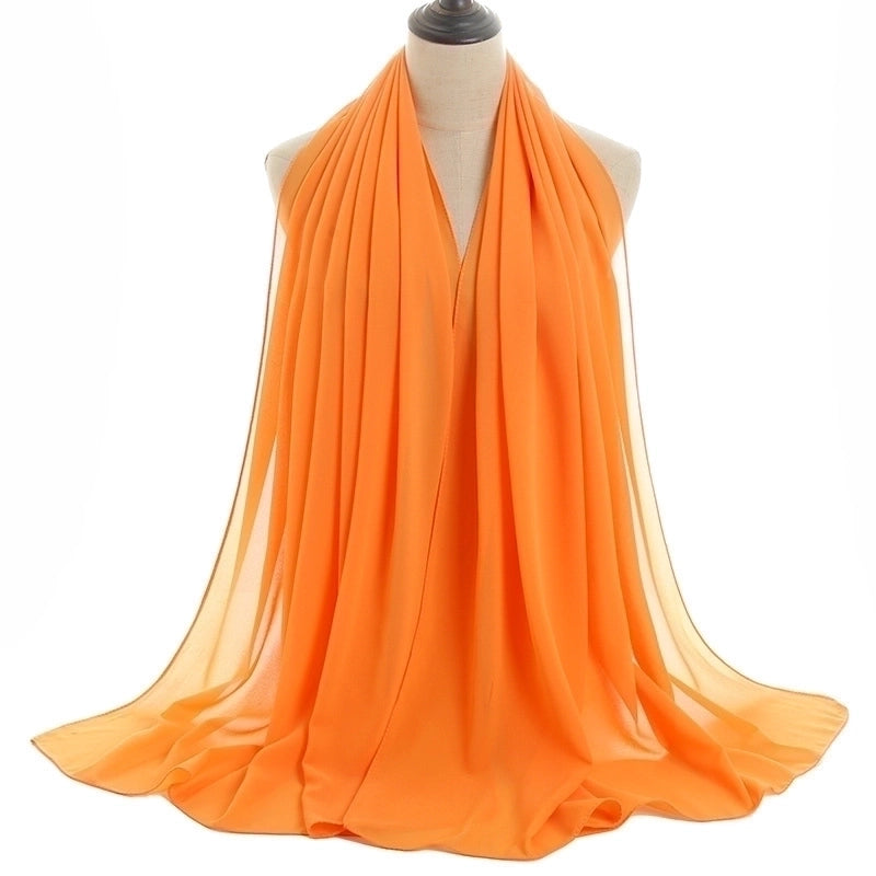 Women’s Minimalist Solid Color Chiffon Cotton Linen Scarves