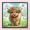 Highland Cattle Wearing A Wreath-11CT Stamped Cross Stitch 40*40cm/15.75*15.75in tapestrymarket