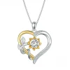 925 Sterling Silver Love & Moissanite Pendant Necklace
