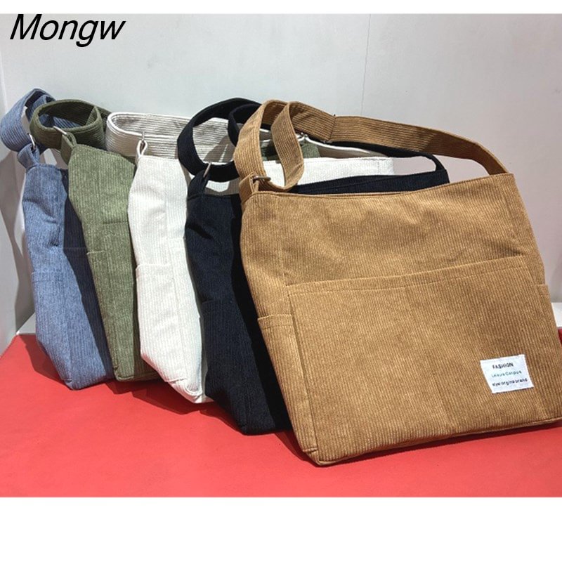 Mongw Casual Women's Tote Shoulder Bag Retro Art Canvas Crossbody Bags for Women 2022 Cotton Zipper Handbags Luxury Designer