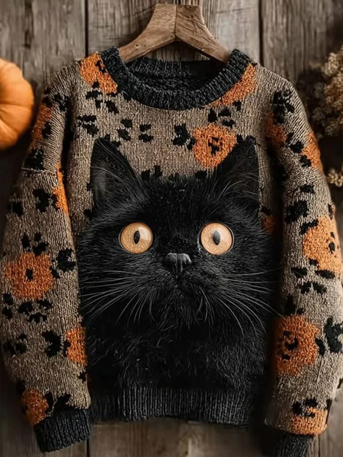 Women's Halloween Print Sweater 