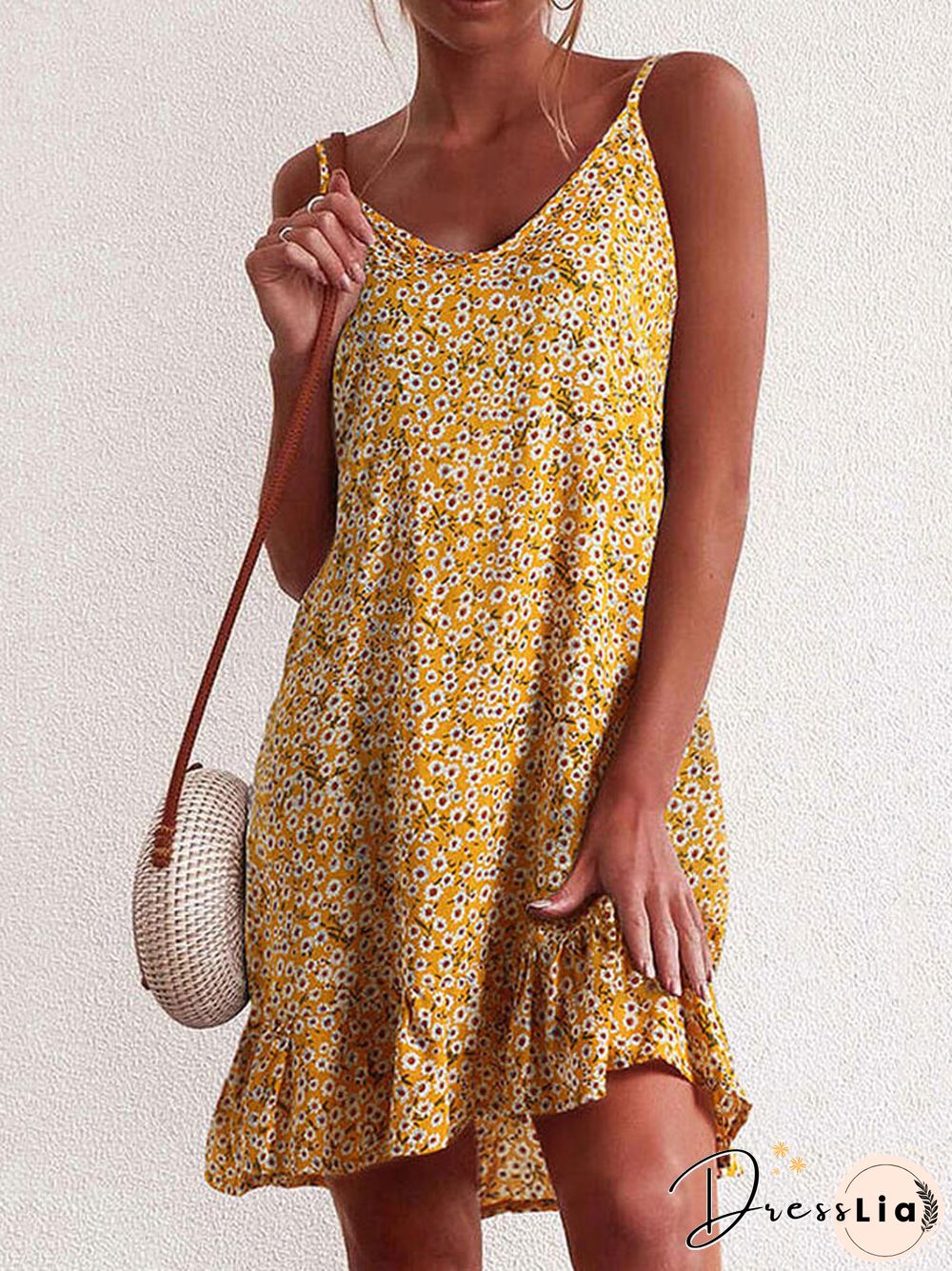Summer Boho Floral Dress Women Backless Spaghetti Strap Dress Beach Sexy Bohemian Flower Short Party Dresses For Women