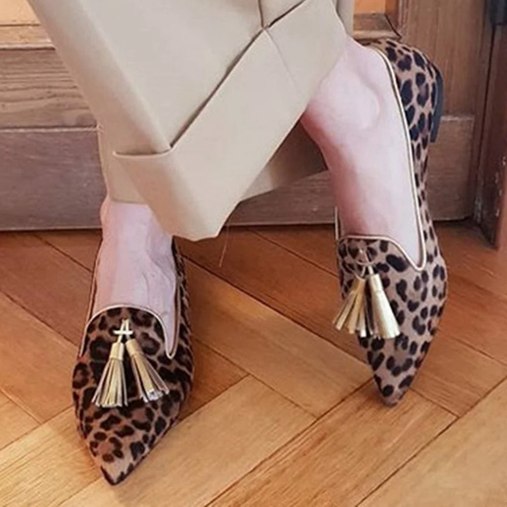 Breakj Pointed Toe Flat Shoes Elegant Low Heel Fringe Mules Women New Brand Concise mxed-color Mules