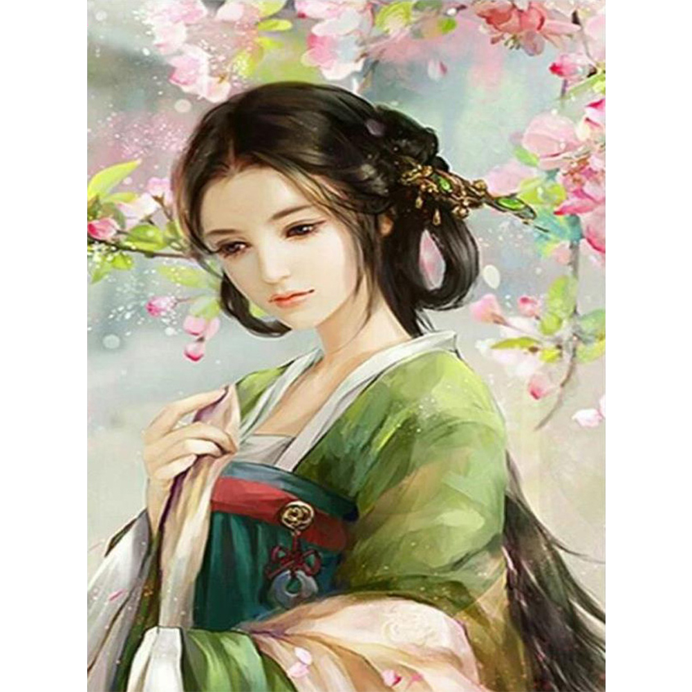 

30*40CM-Antique Woman ate Paint-Round Drill Diamond Painting, 501 Original