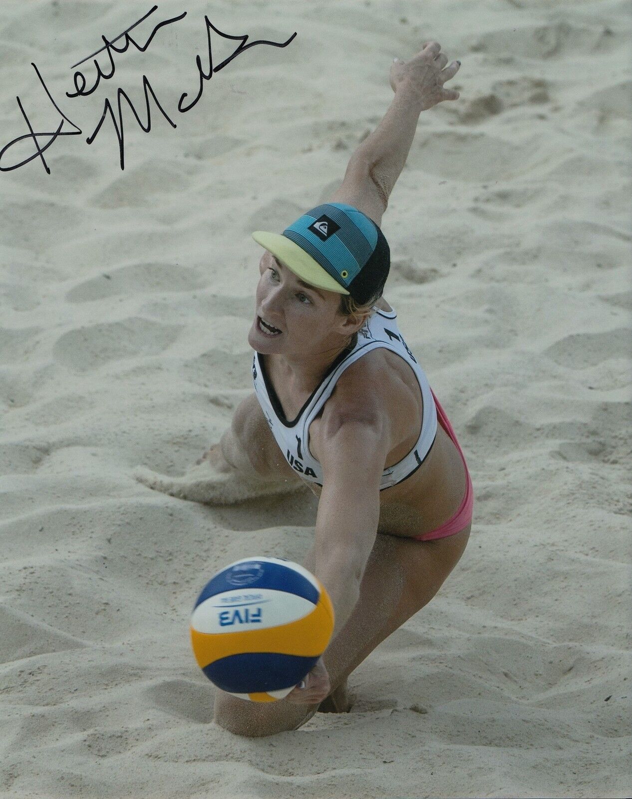 HEATHER MCGUIRE signed (BEACH VOLLEYBALL) 8X10 Photo Poster painting *AVP* OLYMPICS USA W/COA