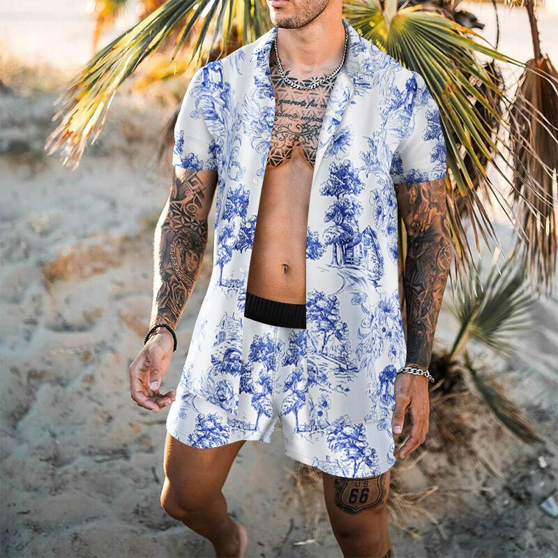 Men's Beach Shirt Set