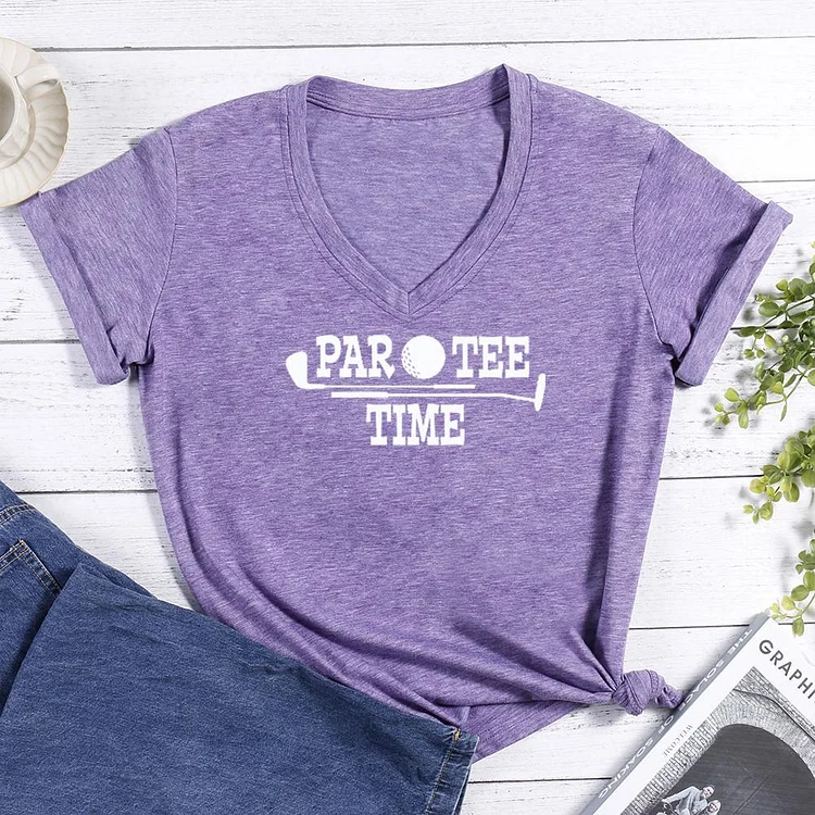 Par Tee Time V-neck T Shirt-Annaletters