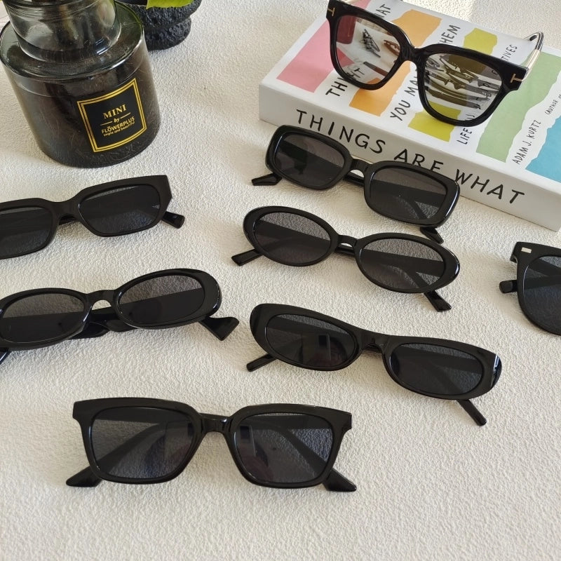 IG Style Casual Vacation Gradient Color Solid Color Pc Resin Round Frame Square Oval Frame Full Frame Women's Sunglasses