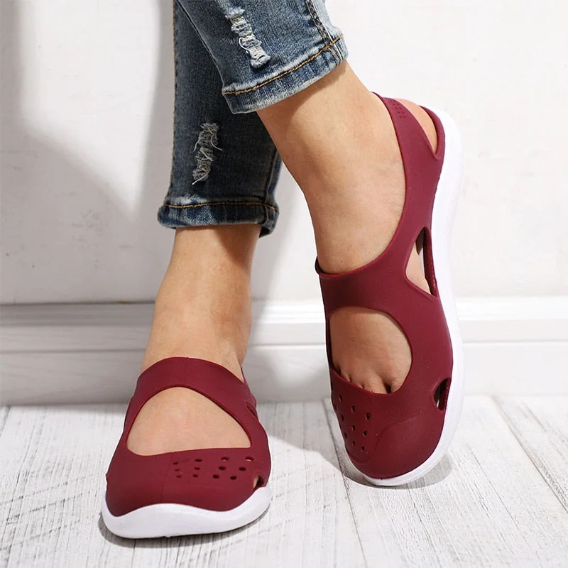 Summer Women Sandals Soft Flat Jelly Shoes Slip On Female Casual Girl ...