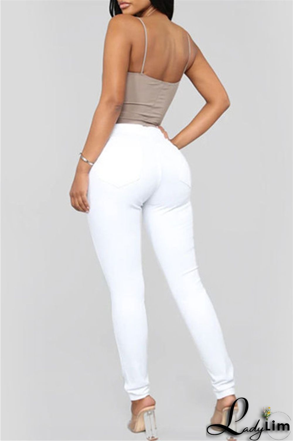 Black Fashion Casual Solid Basic High Waist Skinny Denim Jeans