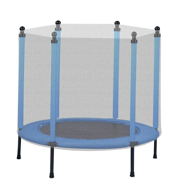 Mini Trampoline for Kids, 48" Portable Small Toddler Trampoline with Safety Net, Durable and Safe Rebounder Blue Trampoline for Kid Exercise & Play Indoor or Outdoor, L090