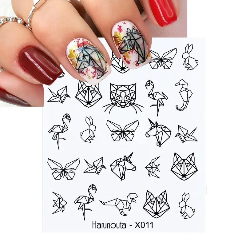 1Pc Spring Water Nail Decal And Sticker Flower Leaf Tree Green Simple Summer DIY Slider For Manicuring Nail Art Watermark-Nail Inspo