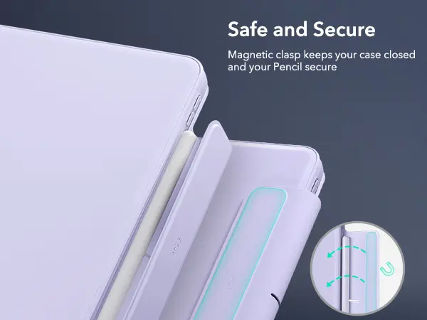 Product Introduction of ESR iPad Air 11/13 inch Case with Keyboard.iPad Pro 11/13 inch Keyboard Case.Easy-Set Magnetic Stand.Portrait/Raised Modes.Removable Protective Case 11