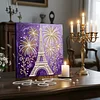 Kits d&rsquo;art de peinture en perles maison maison Tour Eiffel pour d&eacute;co int&eacute;rieure adulte 25x25cm avec cadre