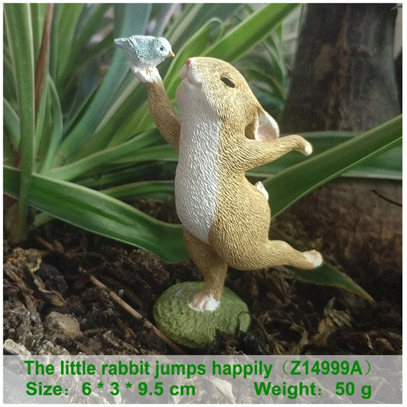 Everyday Collection Easter Decorations for Home Cute Rabbit Figurines Miniature Tabletop Ornaments Fairy Garden Thanksgiving