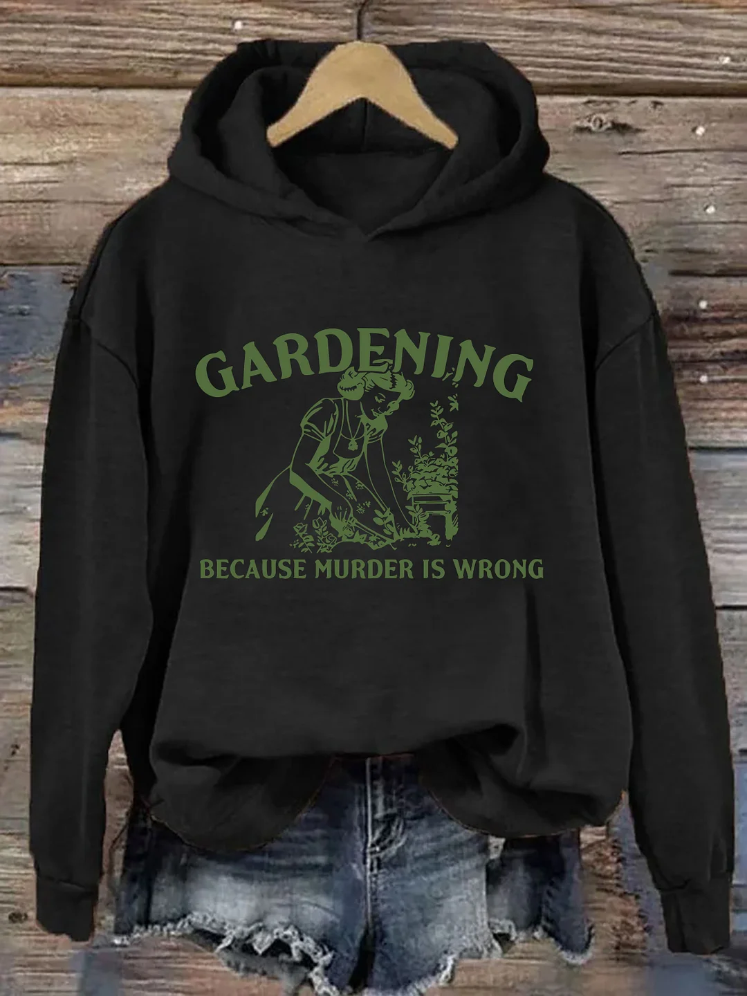 Gardening Because Murder Is Wrong Retro Hoodie