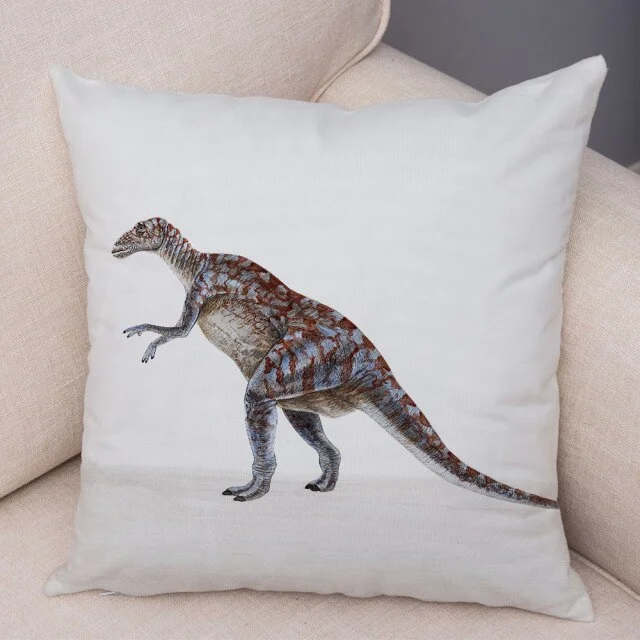 Linen Pillow Case - Jurassic Cartoon Dinosaur