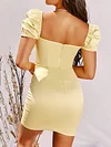 Empire Bodycon Puff Sleeves Mini Dress