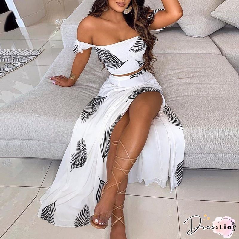 loose white stripe dress two piece