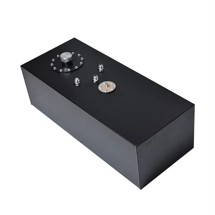 Silscvtt 15 Gallon Aluminum Fuel Cell Tank Black Racing/Drift Fuel Cell Tank & Cap & Level Sender