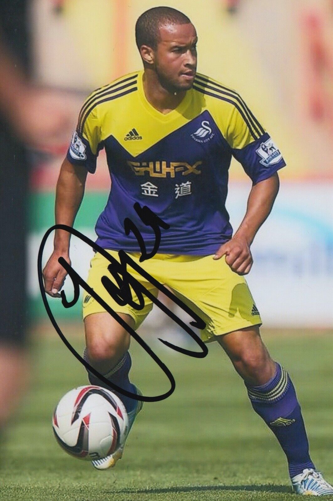 JAZZ RICHARDS HAND SIGNED 6X4 Photo Poster painting - FOOTBALL AUTOGRAPH - SWANSEA CITY 3.