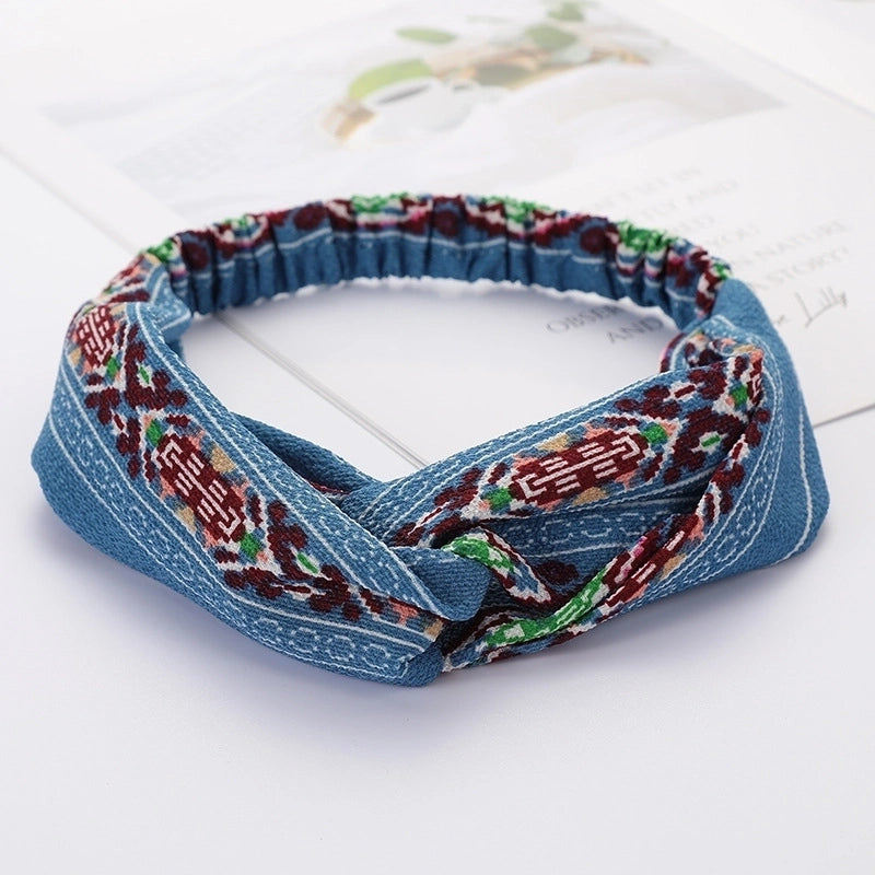 Women’s Lady Polka Dots Flower Cloth Hair Band