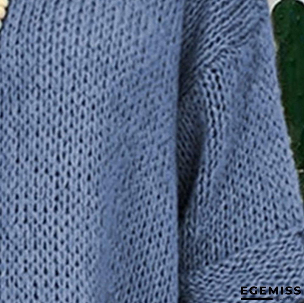 3/4 Sleeve Knitted Casual Sweater | EGEMISS